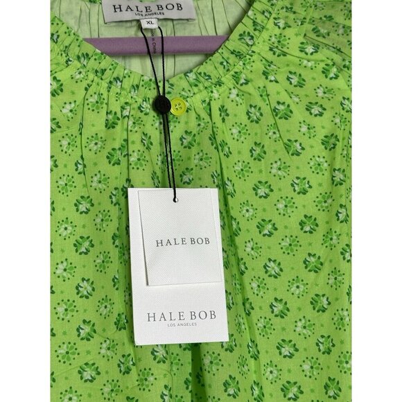 COPY - Hale Bob mini XL Floral Lime Spring Cotton Lined Dress - Picture 3 of 6